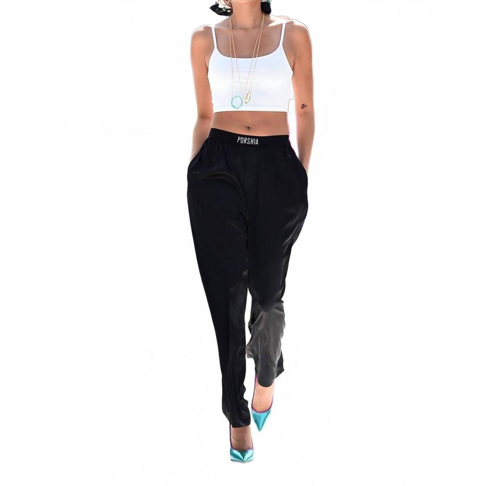 NEW PORSHIA BY PORSHIA BANKS unisex luxe loungewear pants in black
